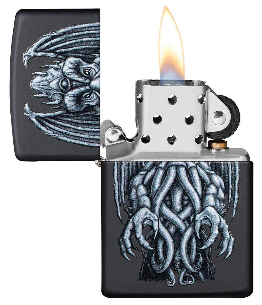 Zippo® Feuerzeug Marco Addis Primordial Fire – Winddicht, Wiederaufladbar, US-Made, Schwarz
