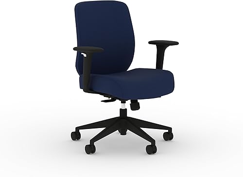 HON Altern - Silla de oficina ergonómica de tela con brazos, ruedas, asiento con cojín de espuma, respaldo bajo, silla de escritorio cómoda para