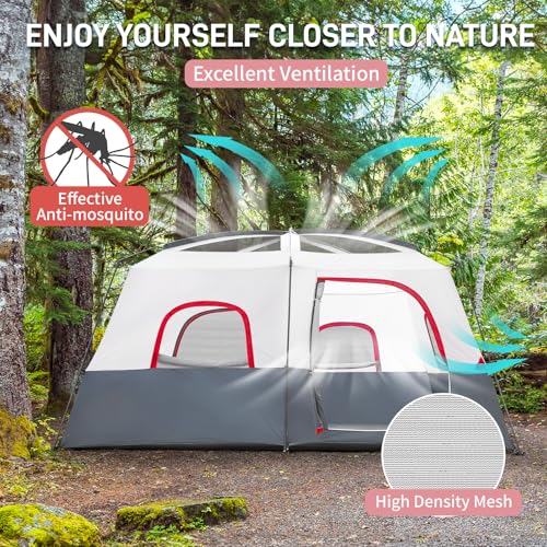 Carpa familiar tipo cabaña para camping 10 personas miniatura 6
