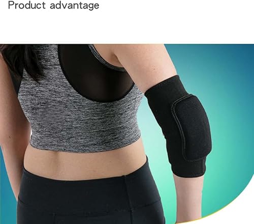 Miniatura 3 de Fendawn Strive 2 coderas elásticas de esponja para coderas, manga de codo suave y transpirable, color negro