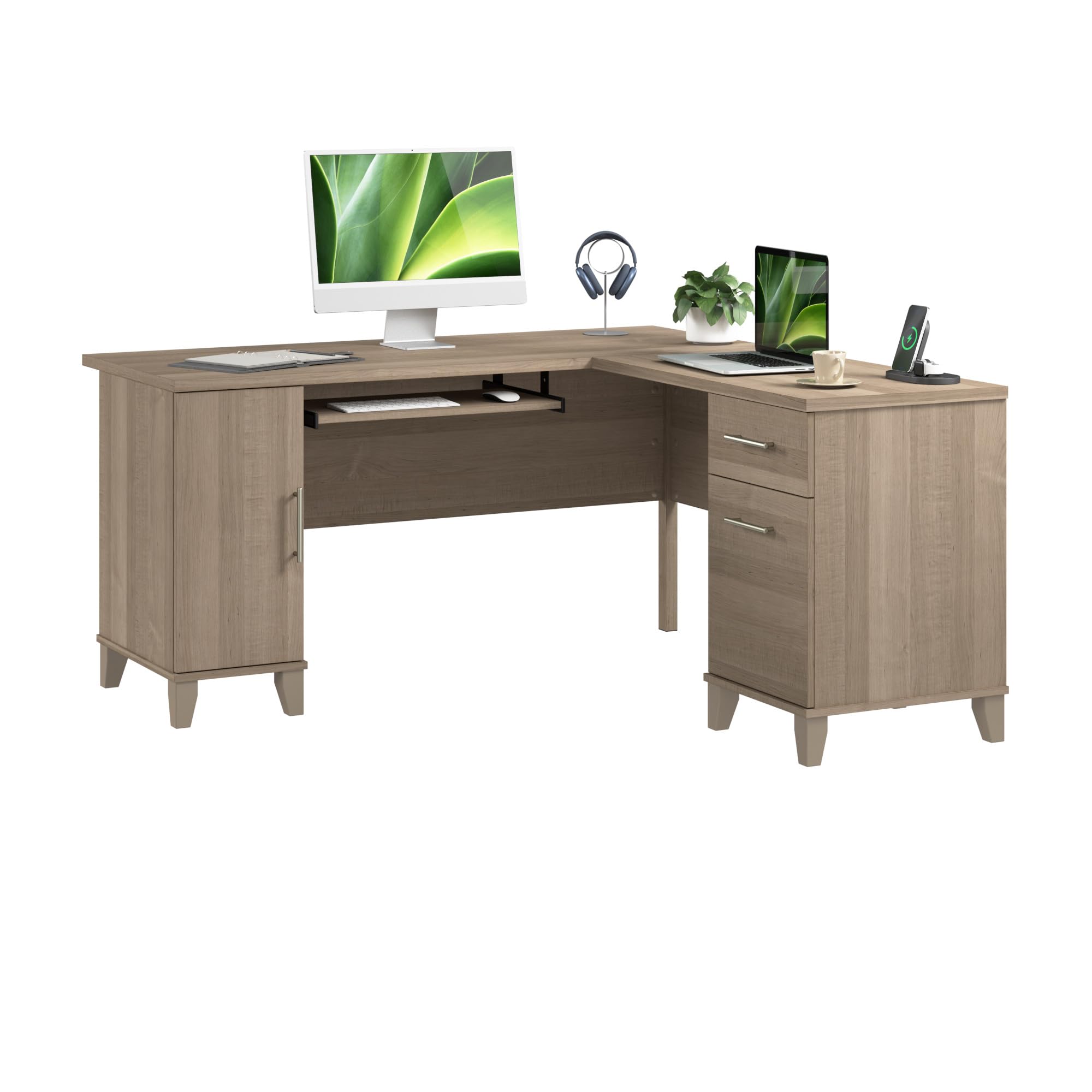 Amazon.com: Bush Home 60-Inch L-Shaped Desk with Storage, Corner
