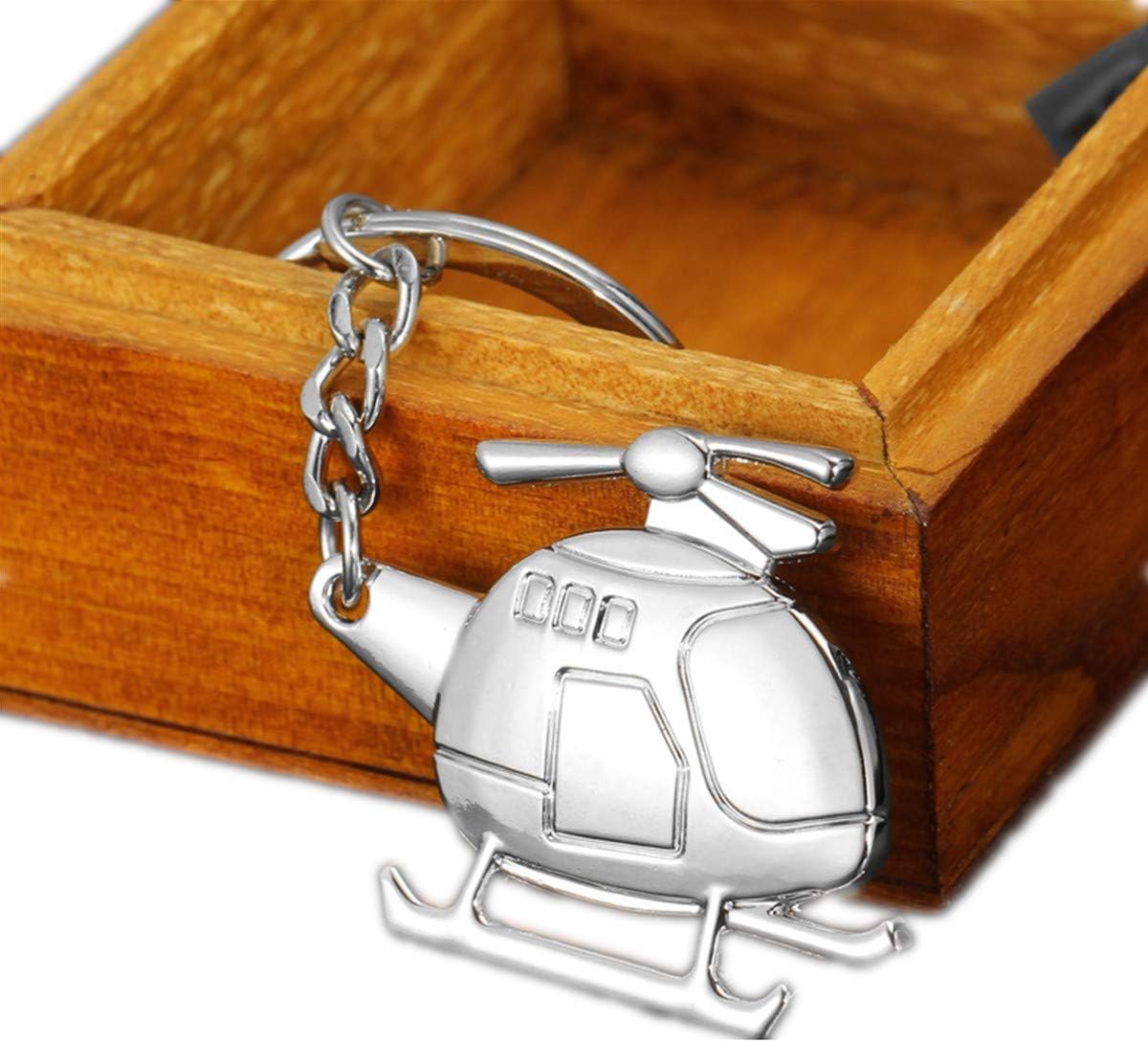 ODETOJOYCreative Mini Helicopter Keychain Zinc Alloy Airplane Key Ring Aircraft Modeling Key Holder Private Metal Cool Designer Car Keyrings