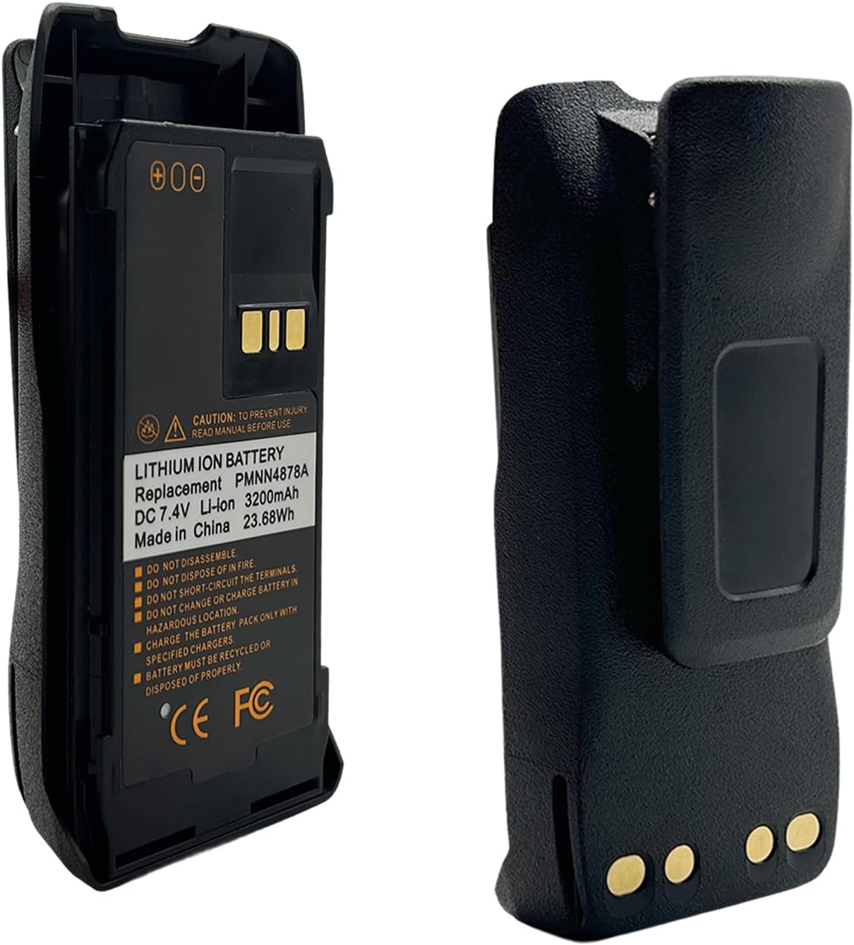 PMNN4878 PMNN4878A PMNN4888 PMNN4888A 3200mAh Li-ion Battery for Motorola R5 Two Way Radio, 7.4V High Capacity Replacement Battery with Belt Clip