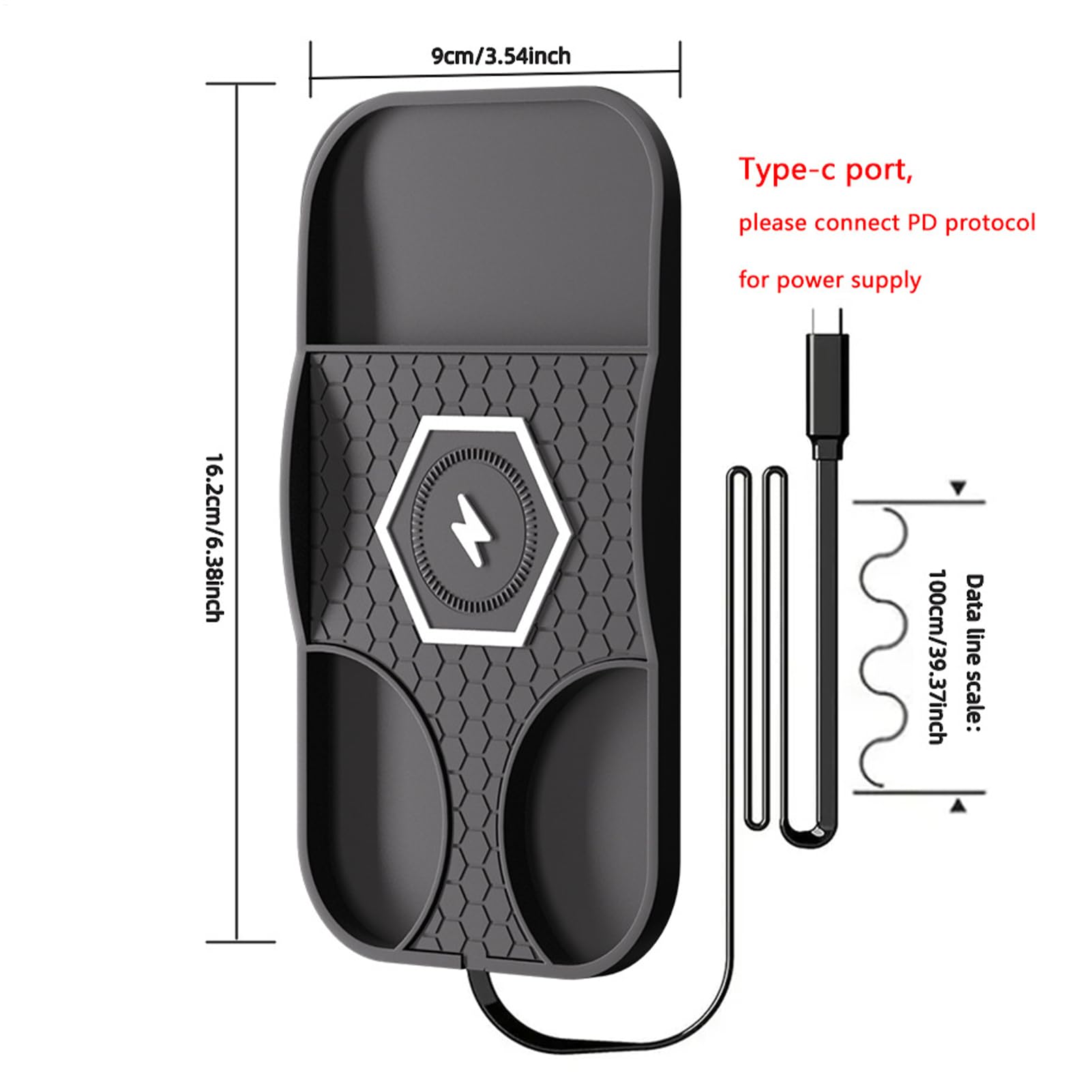 Caricatore Wireless Da Auto Base Cellulare In Silicone Antiscivolo