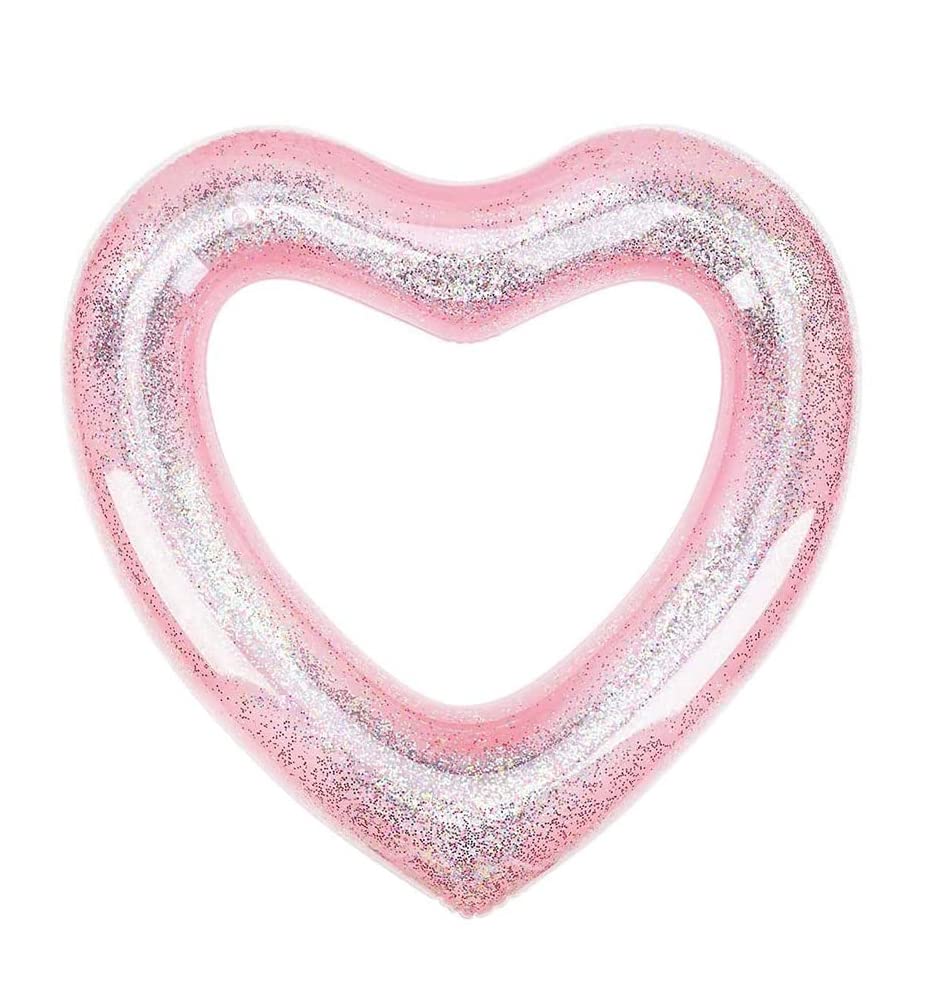 Blublu Park Inflatable Heart Pool Float, Sweet Love Swim Rings Float Loungers Tube for Summer Water Fun Beach Party Toys for Kids, Adults