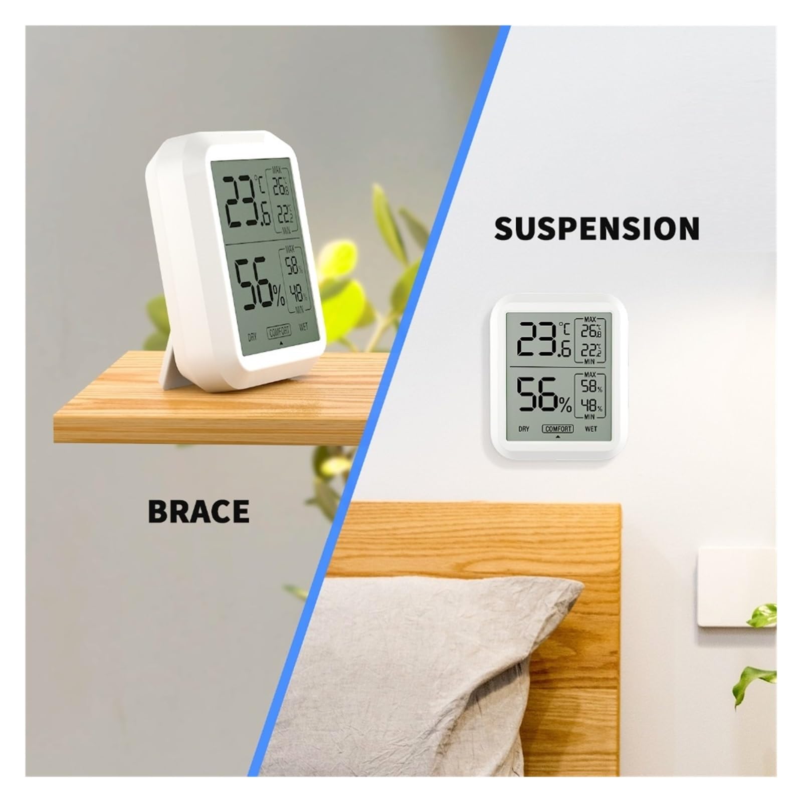 Cyfrowy Higrometr Termometr Elektroniczna Temperatura Wilgotność Do Wewnętrznej Zewnętrznej Stacji Pogodowej DokłAdne I łAtwe Do Odczytania