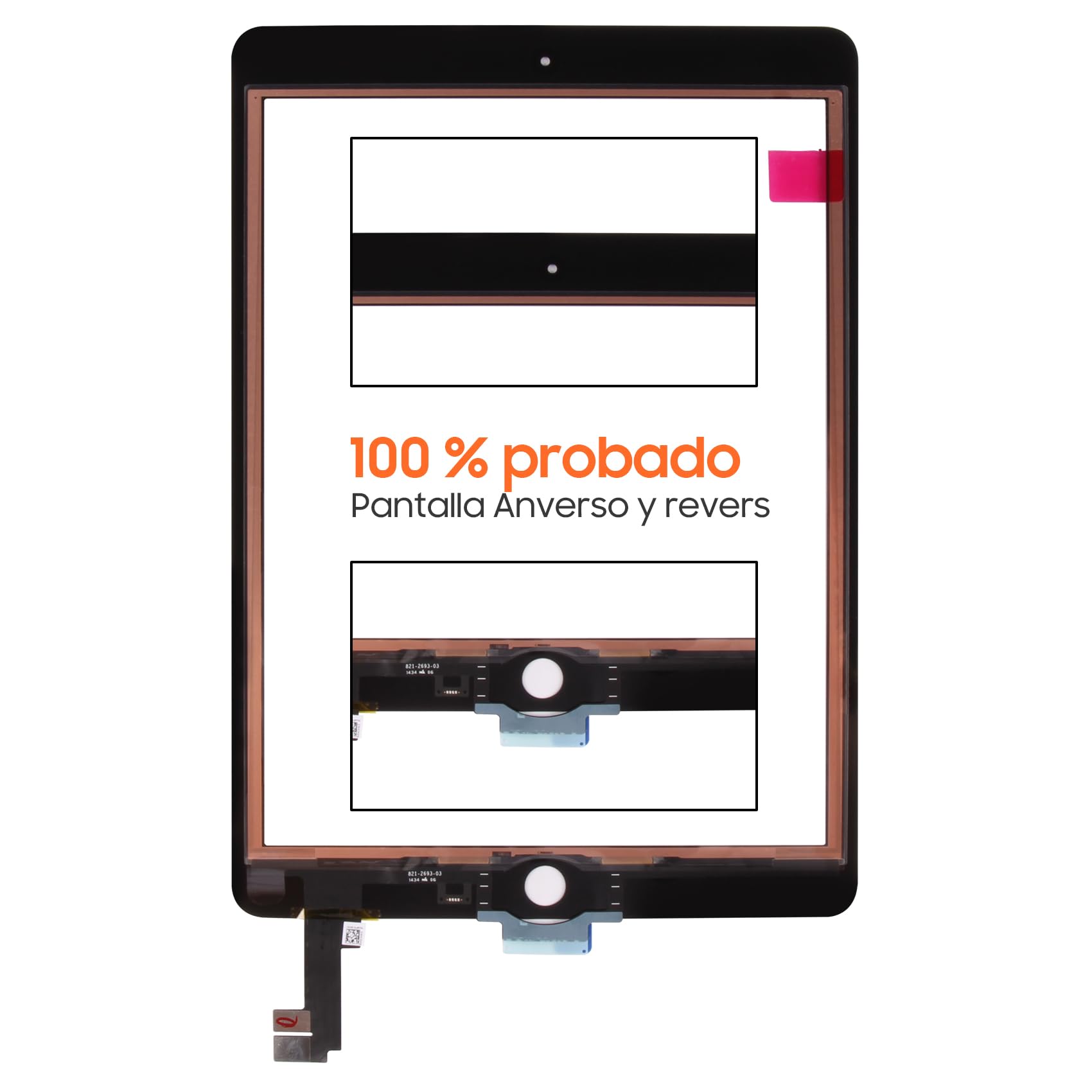 Écran pour iPad Air 2 9.7 A1566 A1567 Écran Tactile pour iPad Air 2nd Génération Numériseur Verre Capteurs Écran Remplacement Kit (Noir)