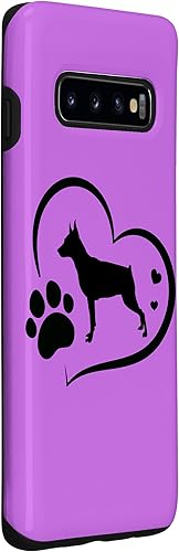 Miniatura 3 de Funda para Galaxy S10 Doberman con estampado de huellas y corazón en fondo morado