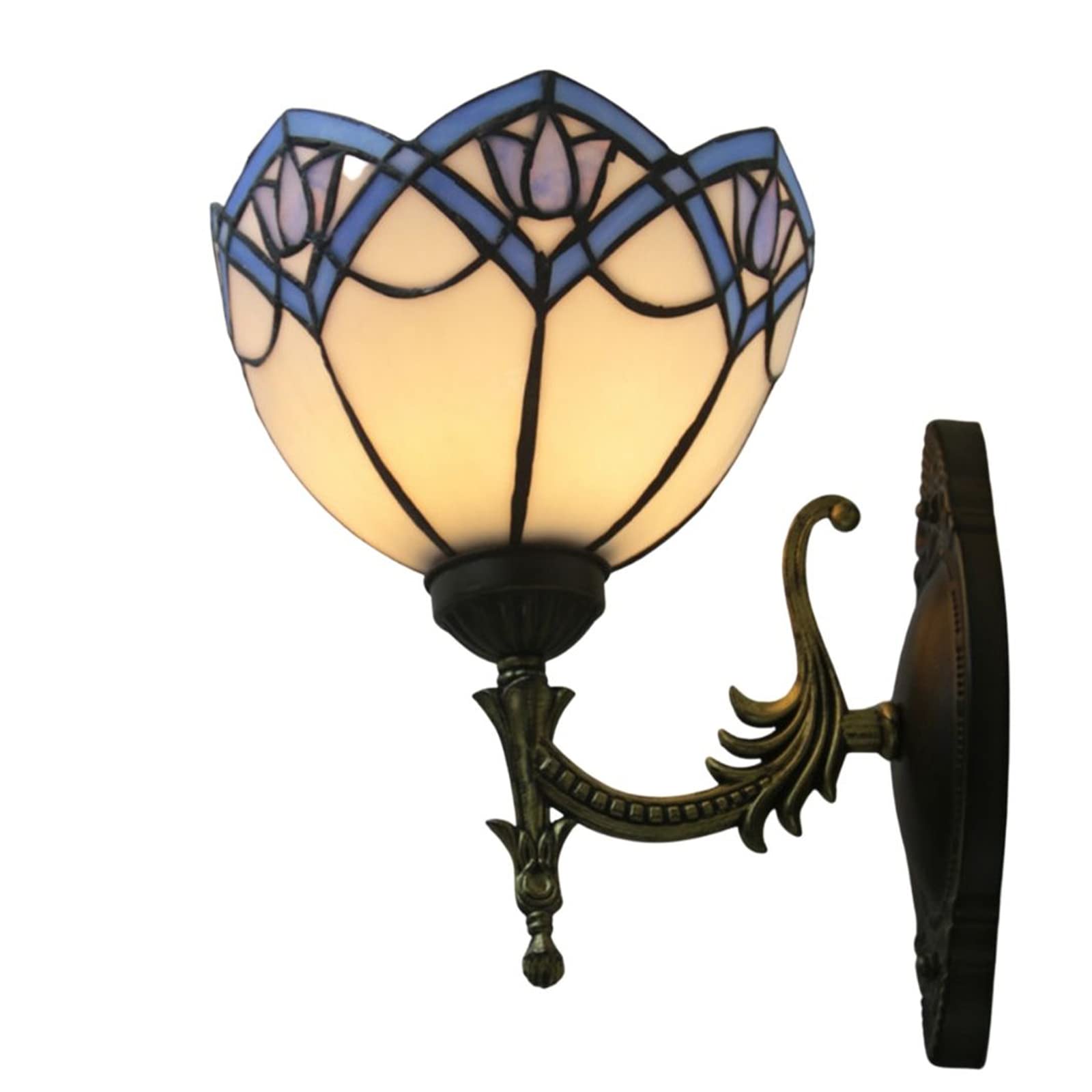 GAUUA European Style Vintage Tiffany Wall Lamps Wall Mounted Lamp Handmade Stained Glass Wall Mounted Reading Light Nightstand Kitchen Living Room Bedroom Dining Room Dimmable Decoration