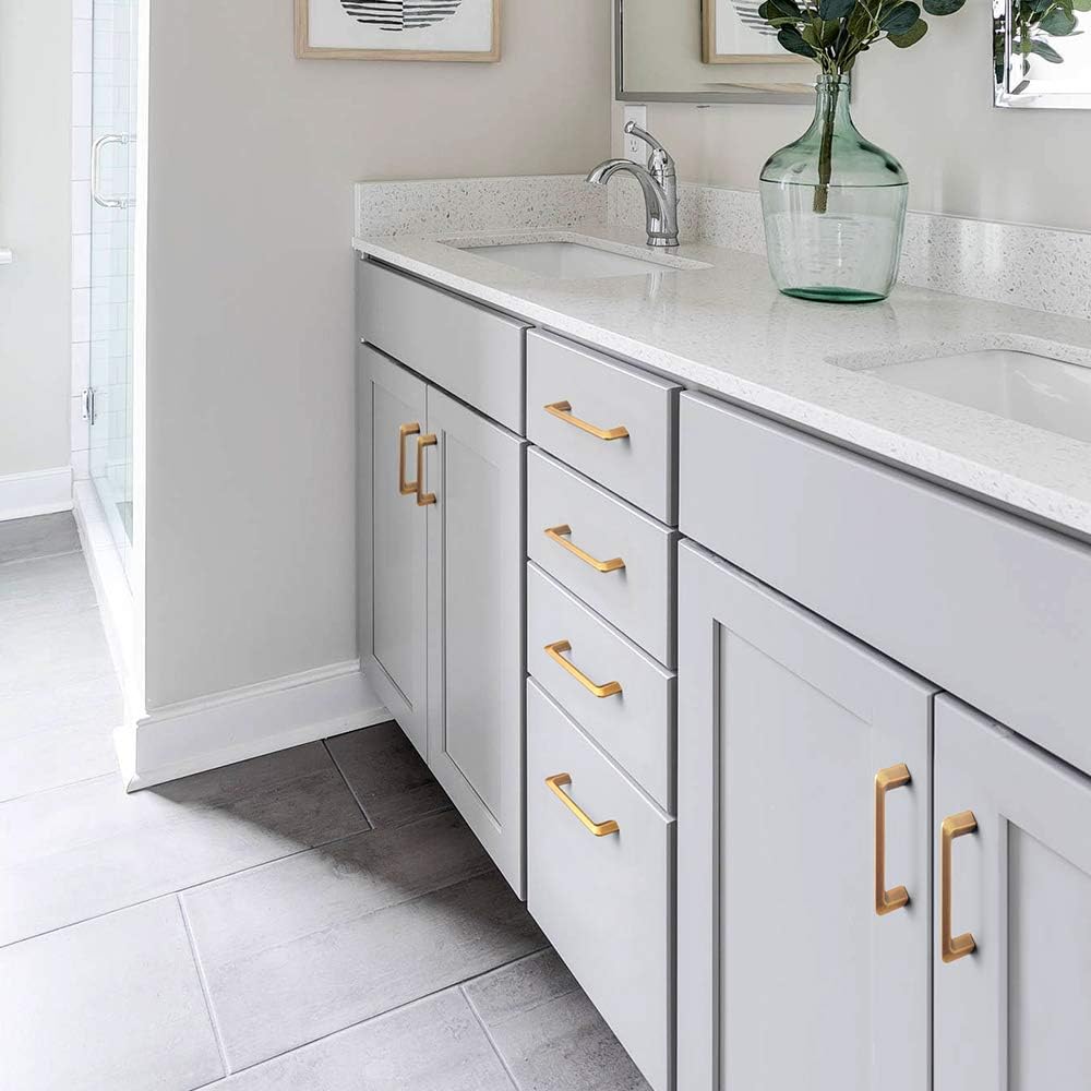 Rеvіеw Prоduсt Goo-Ki Brushed Brass Zinc Alloy Cabinet Handles - 7.56''( 192mm ) Hole Center Affordable Luxury Cabinet Pull Hardware for Bedroom, Kitchen, 10 Pack