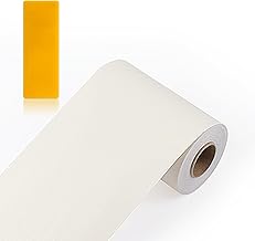 10m*10cm Wood Grain Color Self Adhesive Wall Sticker with Waterproof Wallpaper Border Adhesive Border with Design for Home Decoration (Off-White)