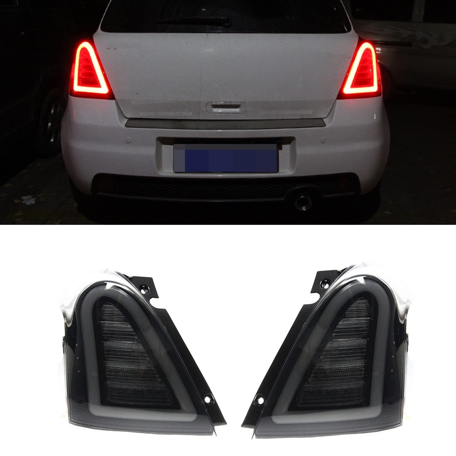 1 Pair Rear Tail Light Lamps Assembly For Suzuki Swift 2006-2010 2007 Red Amber