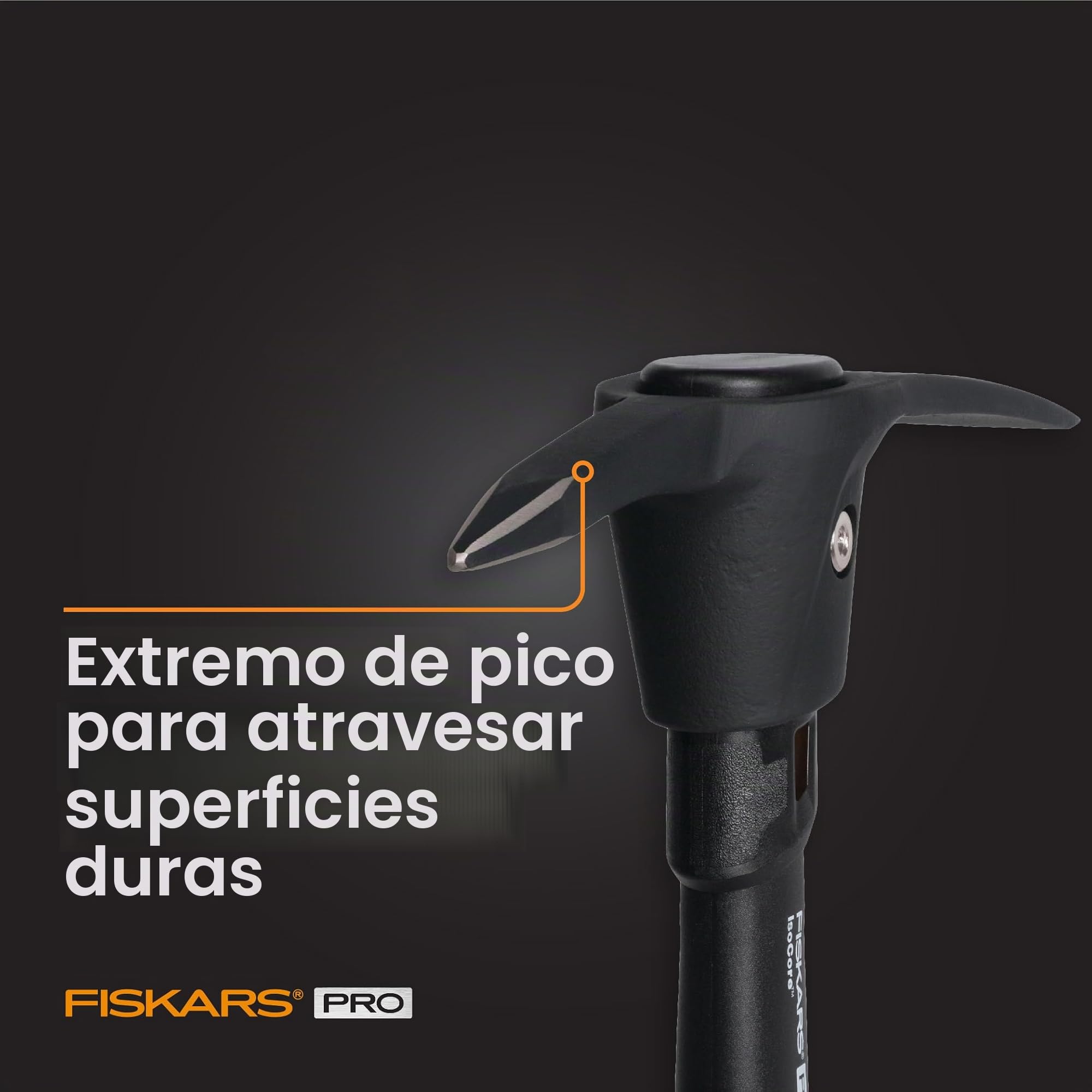 Fiskars 751220-1001 Pro IsoCore - Pico (0,7 kg), Color Naranja y Negro