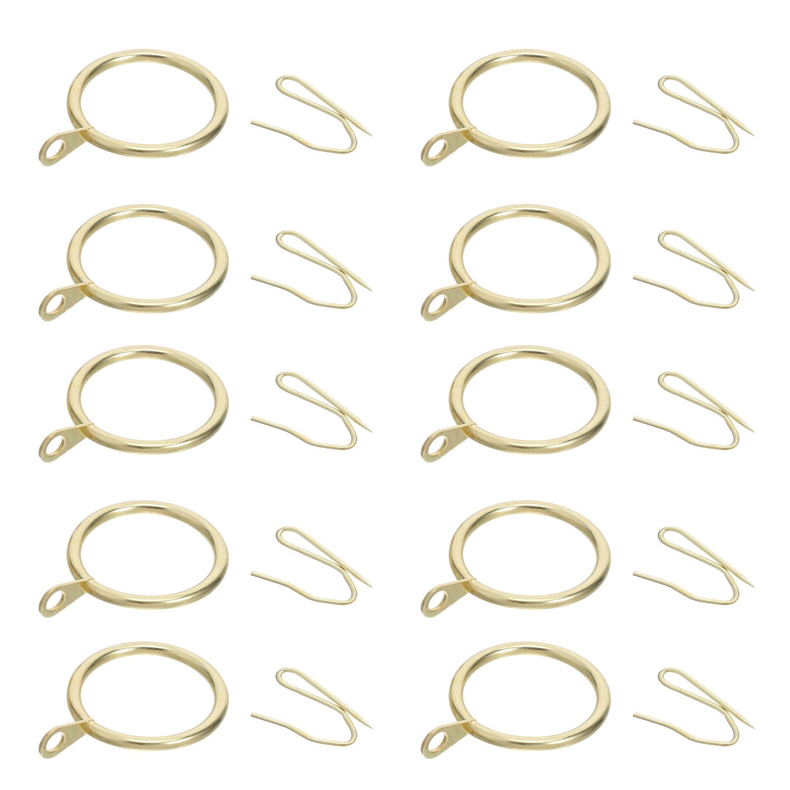 100 Juegos de Anillos de Cortina Metálicos con Ojales Dorados, Resistentes y Gruesos, Ideales para Baño y Ventana con Diseño Decorativo y Acabado Refinado