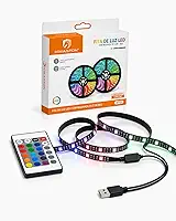 Fita LED RGB 5 Metros USB com Controle Remoto e Sensor de Som, Luzes que Sincronizam com Música, Iluminação para TV, Quarto Gamer, Decoração Colorida Flexível
