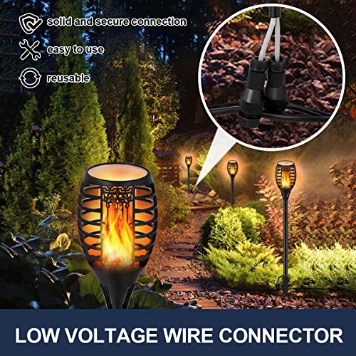 Low Voltage Torch Landscape Lights Luye Wired Flickering Flames Torches Pathway Lights 12V Outdoor Torch Lighting With Connector Waterproof Landscape Lighting For Yard Patio Decoration (8Pack) #TOP1