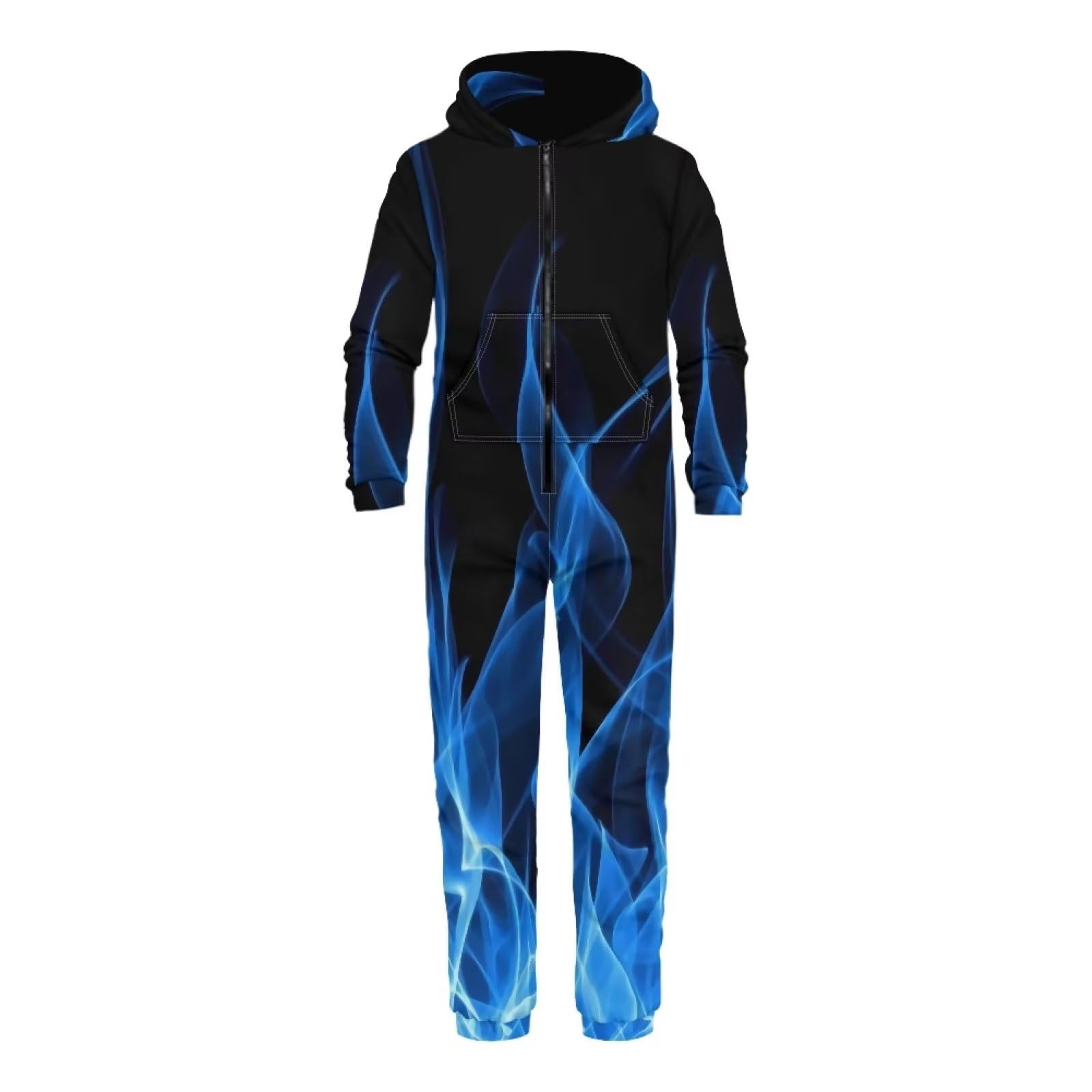 Mono unisex con capucha de manga larga con cremallera y cremallera