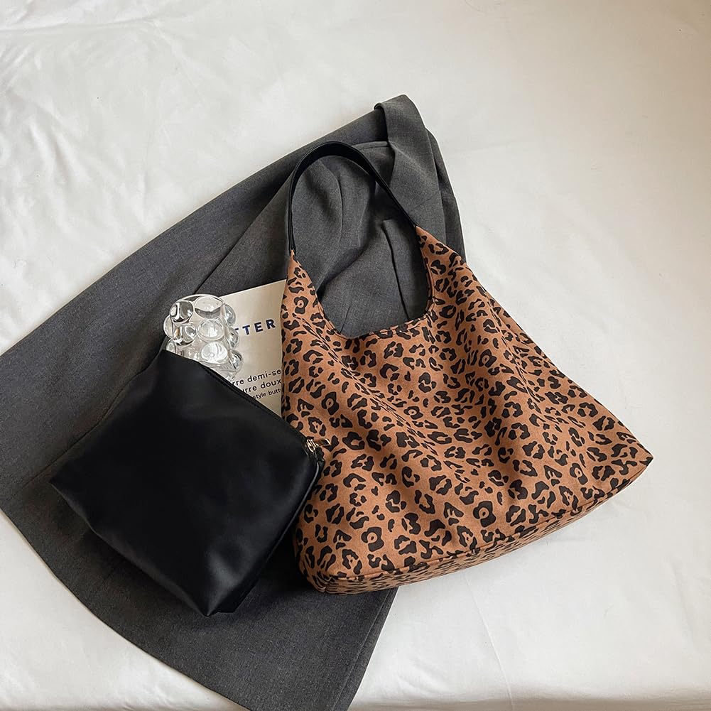 Borse Hobo in Pelle Scamosciata per Donna Borsa Morbida Borsa Grande capacità Borsa Stampata per Viaggi e Lavoro