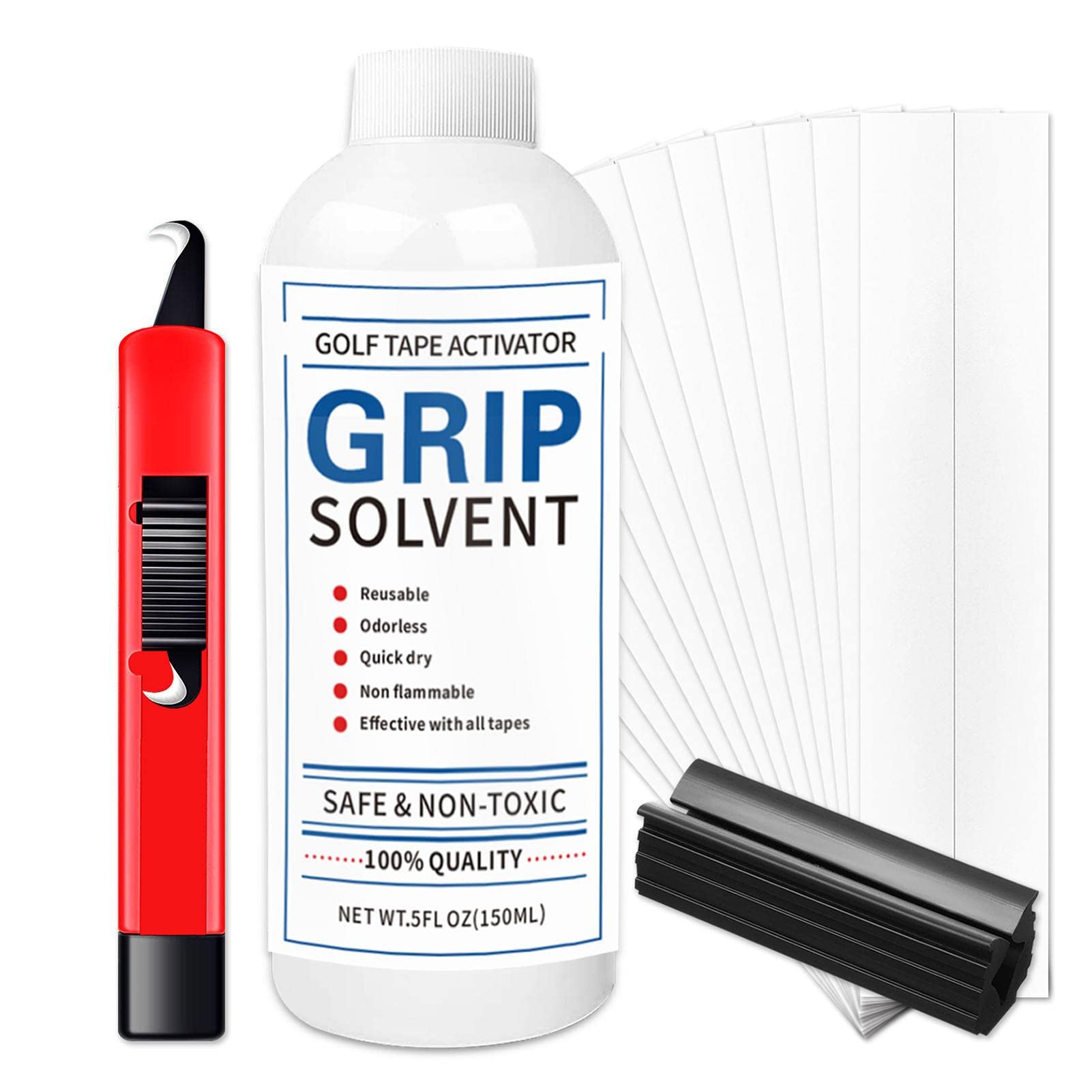 Golfschläger-Regripping-Kit - Praktisches Ersatz-Kit für Golfschlägergriffe,Golf-Griff-Kits zum Umgreifen von Golfschlägern, einschließlich Hakenblatt, 15 Griffbandstreifen