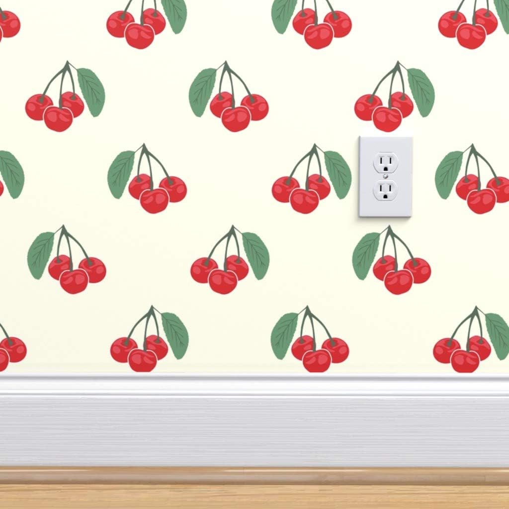 ❤ Crazy Deals Removable Wallpaper 9ft x 2ft - Vintage Cherries Pale Yellow Cherry Retro 1950S Nostalgia Custom Pre-Pasted Wallpaper by Spoonflower 70% Off Everything Removable Wallpaper 9ft x 2ft - Vintage Cherries Pale Yellow Cherry Retro 1950S Nostalgia Custom Pre-Pasted Wallpaper by Spoonflower