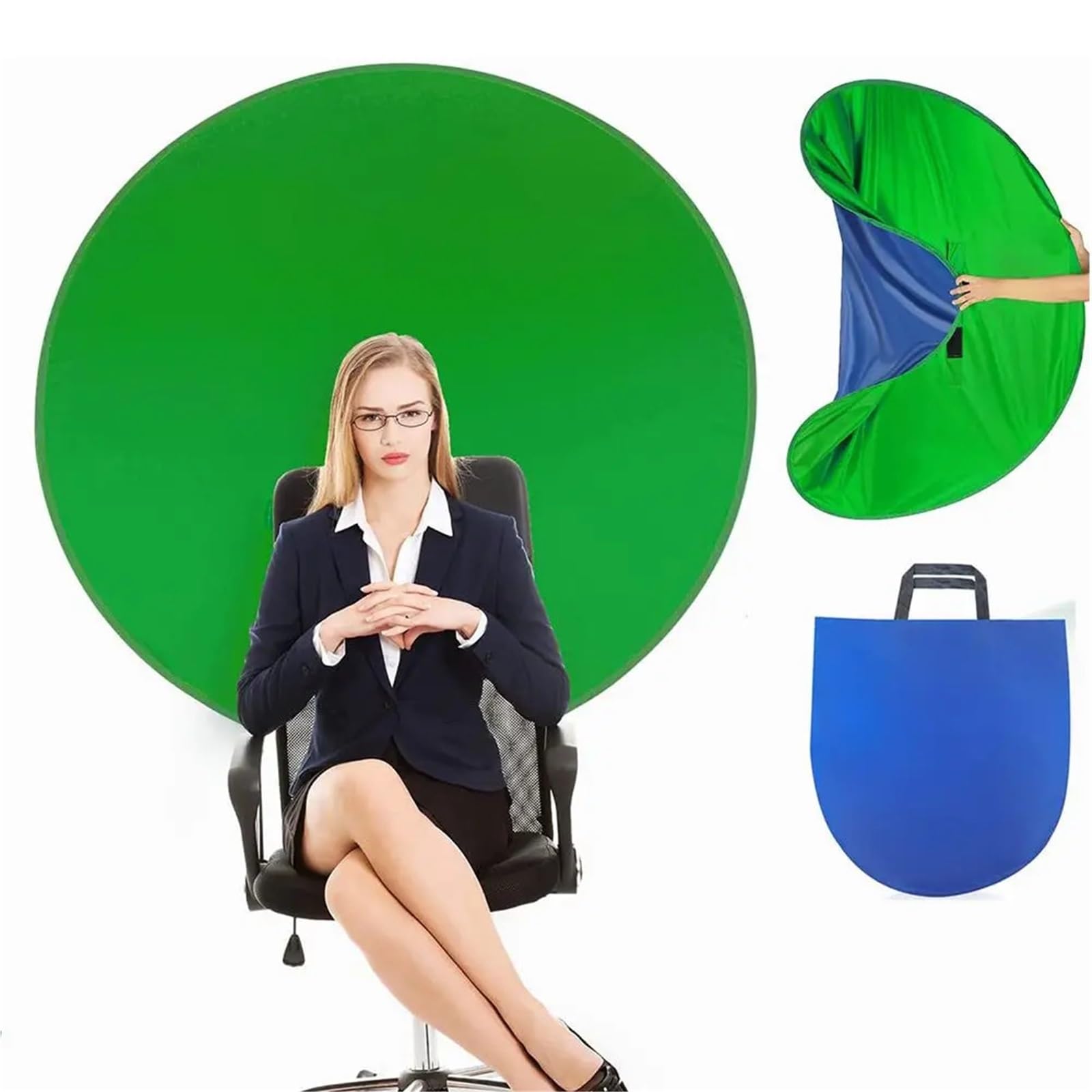 Tła fotograficzne, Dwustronne wielokolorowe okrągłe tło fotograficzne z torbą do przechowywania 75-110 cm(75cm)