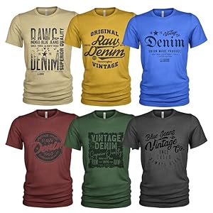 Herren 6er Pack T-Shirt Set Anthrazit auf Schwarz/Weiß Lässiges T Shirt mit O-Ausschnitt