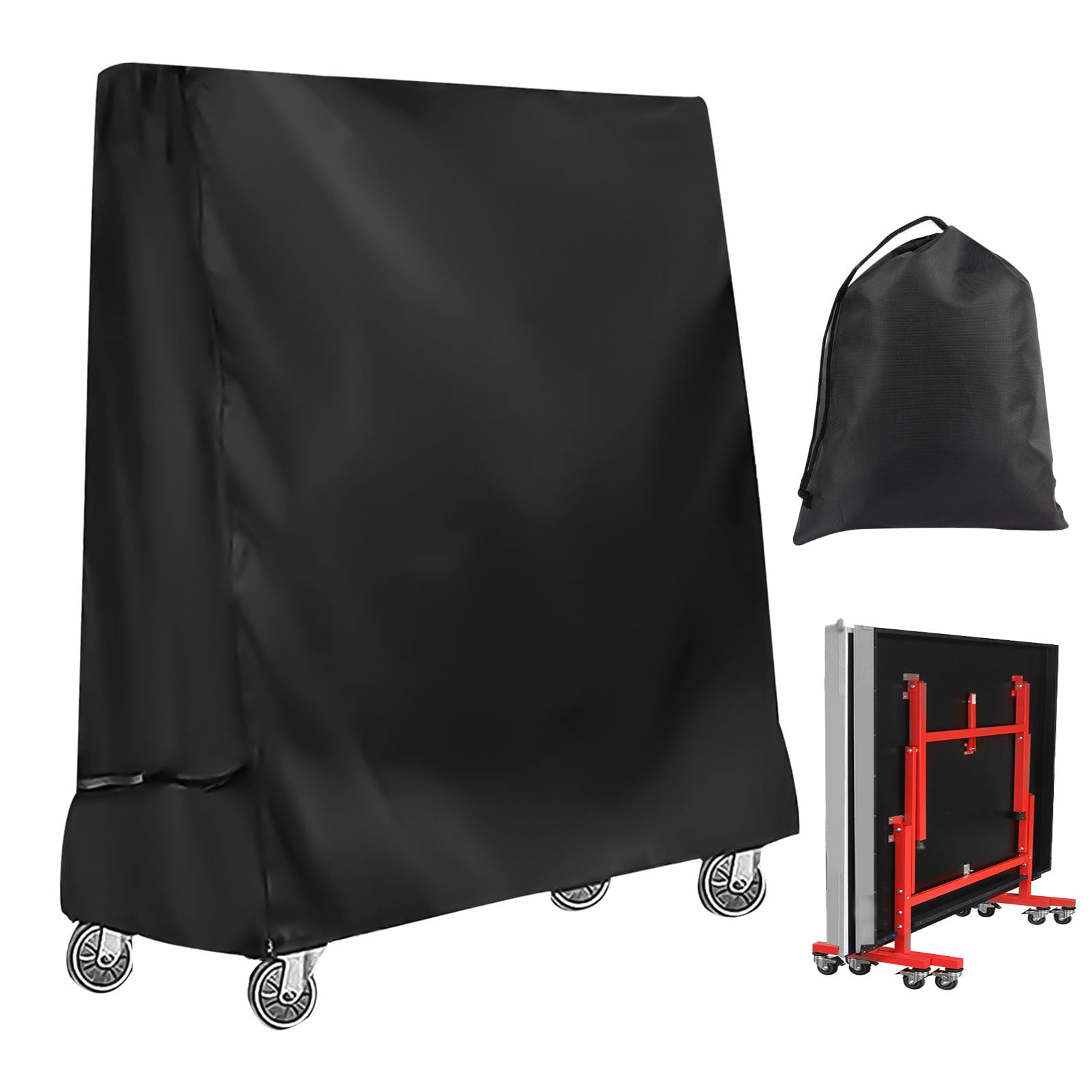 Copertura per tavolo da ping pong per esterni, impermeabile 600D, in tessuto Oxford, copertura per interni ed esterni, antivento, protezione UV, antistrappo (185 × 70 × 165 cm)