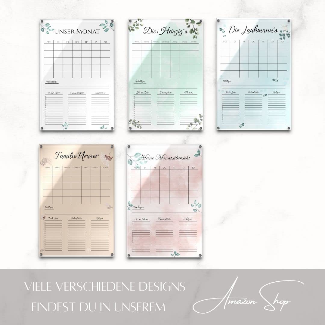 Personalisierter Kalender zum eintragen von wichtigen Terminen - bunt bedruckt - ideal für Familien - zum aufhängen in der Küche, dem Wohnzimmer etc. - ca. 40x60 cm