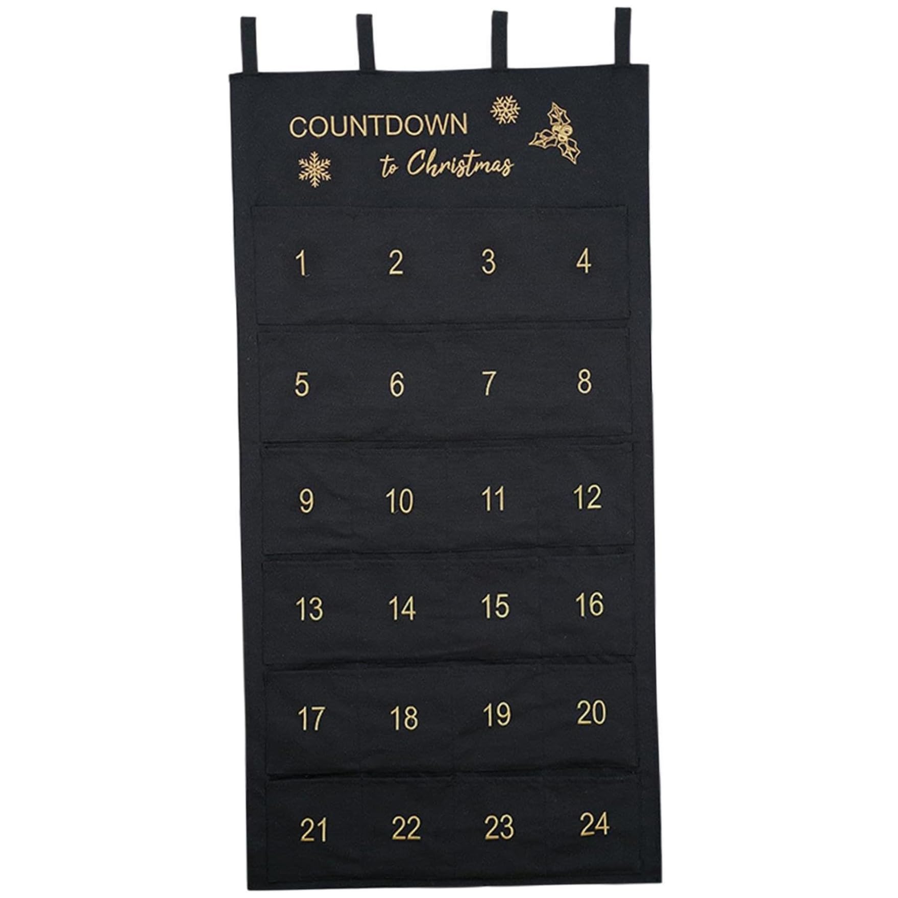 Calendrier de l'Avent de Noël à suspendre en tissu avec 24 sacs de 61x119 cm