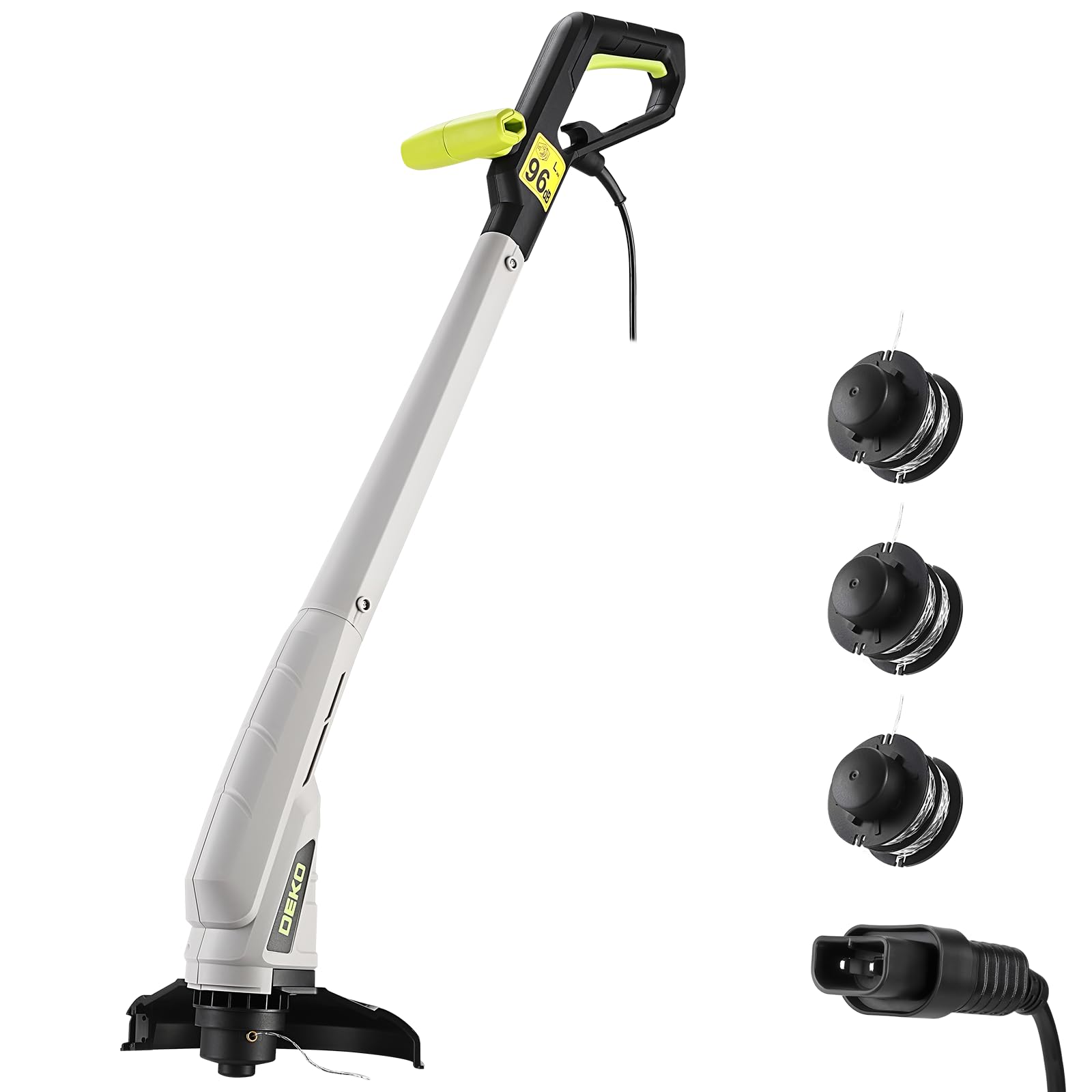 DEKOPRO Coupe Bordure Filaire 250 W: Débroussailleuse Êlectrique à Double Fil de 23 cm, Alimentation Automatique, avec 3 Bobines de Fil, pour Pelouses, Jardins et Mauvaises Herbes