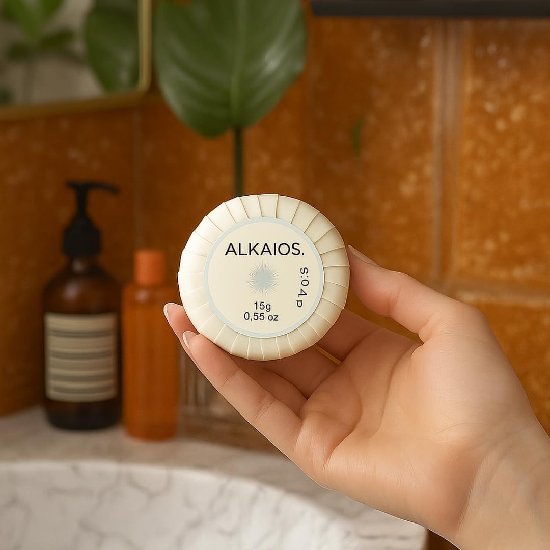 Alkaios Tissue Pleated Soap 50 x 15g | Individually Wrapped Guest Soaps | Mini Hotel Toiletries Bulk Pack | Travel Soap Bars for Hotels, Airbnb, Holiday Lets | Mason Miller - Image 3