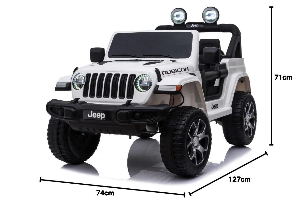 Samochód elektryczny dla dzieci Jeep Wrangler Rubicon Full Optional elektryczny samochód dziecięcy pilot zdalnego sterowania 2-osobowa skórzane siedzenie otwierane drzwi podwójny silnik elektryczny 12