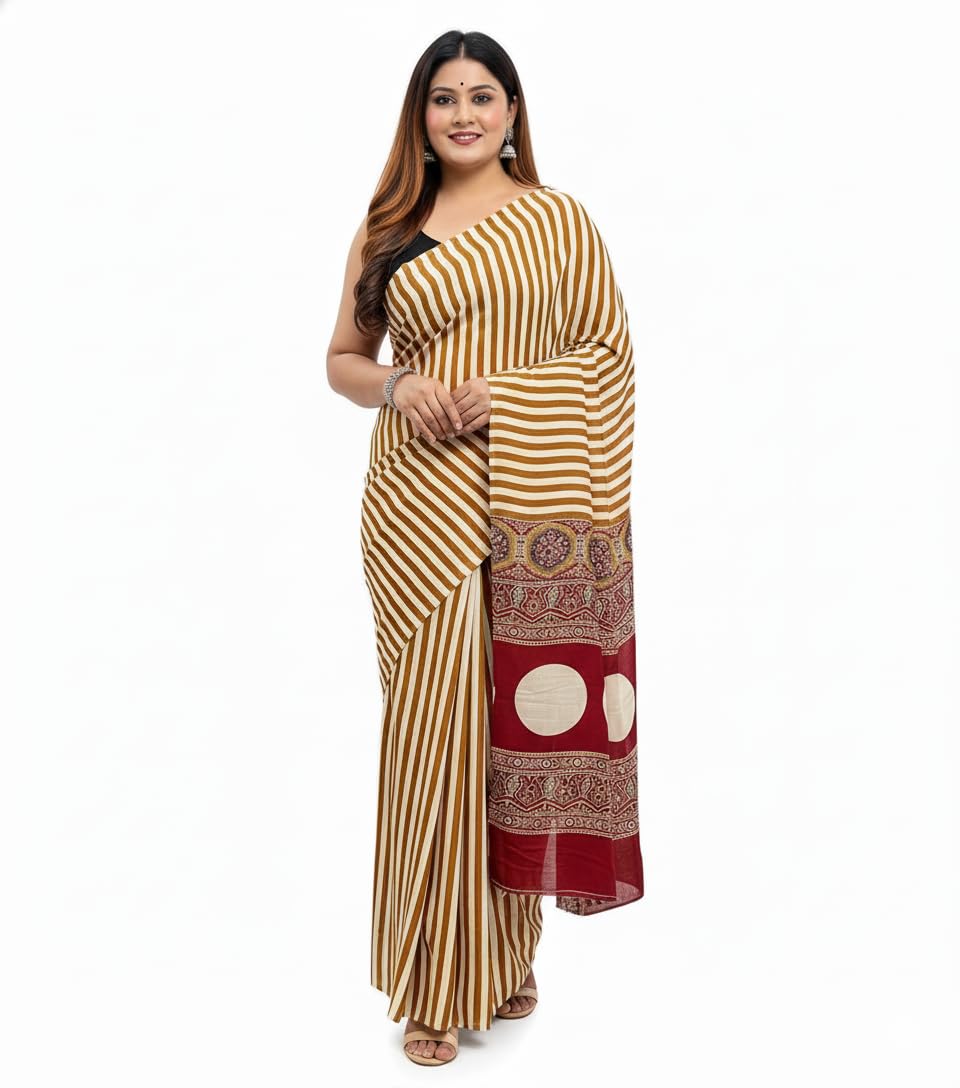 Treditional ajrak print saree-picture-45