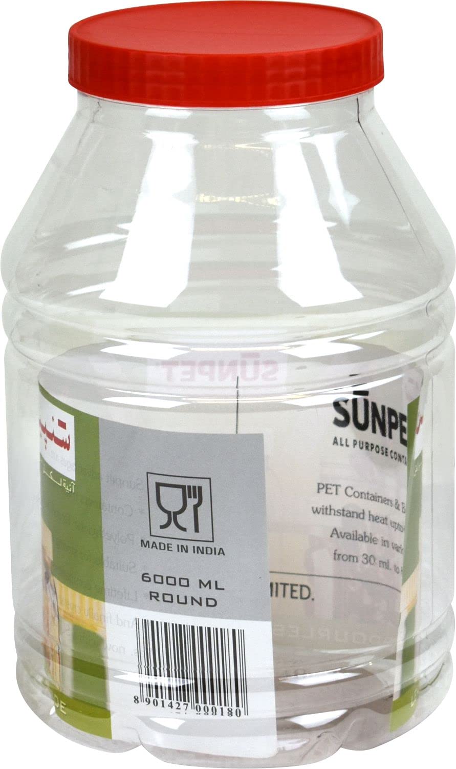 Sterling Ventures P.E.T. Jars, Food safe, Clear Food Storage Containers. (6000ml) — image 1