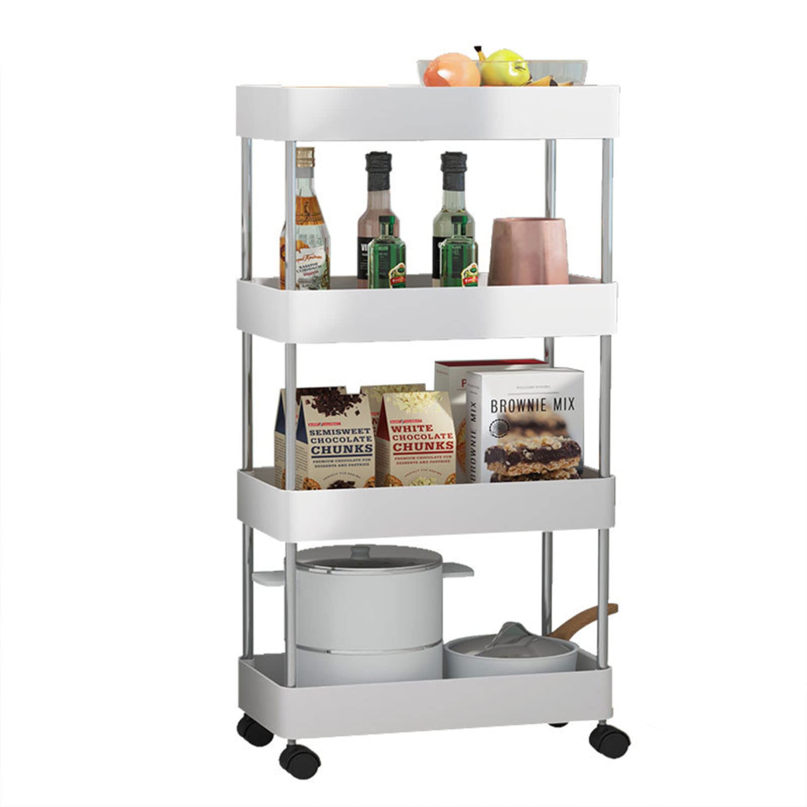 Étagère de cuisine fine et mobile pour organiser la salle de bain et le bureau