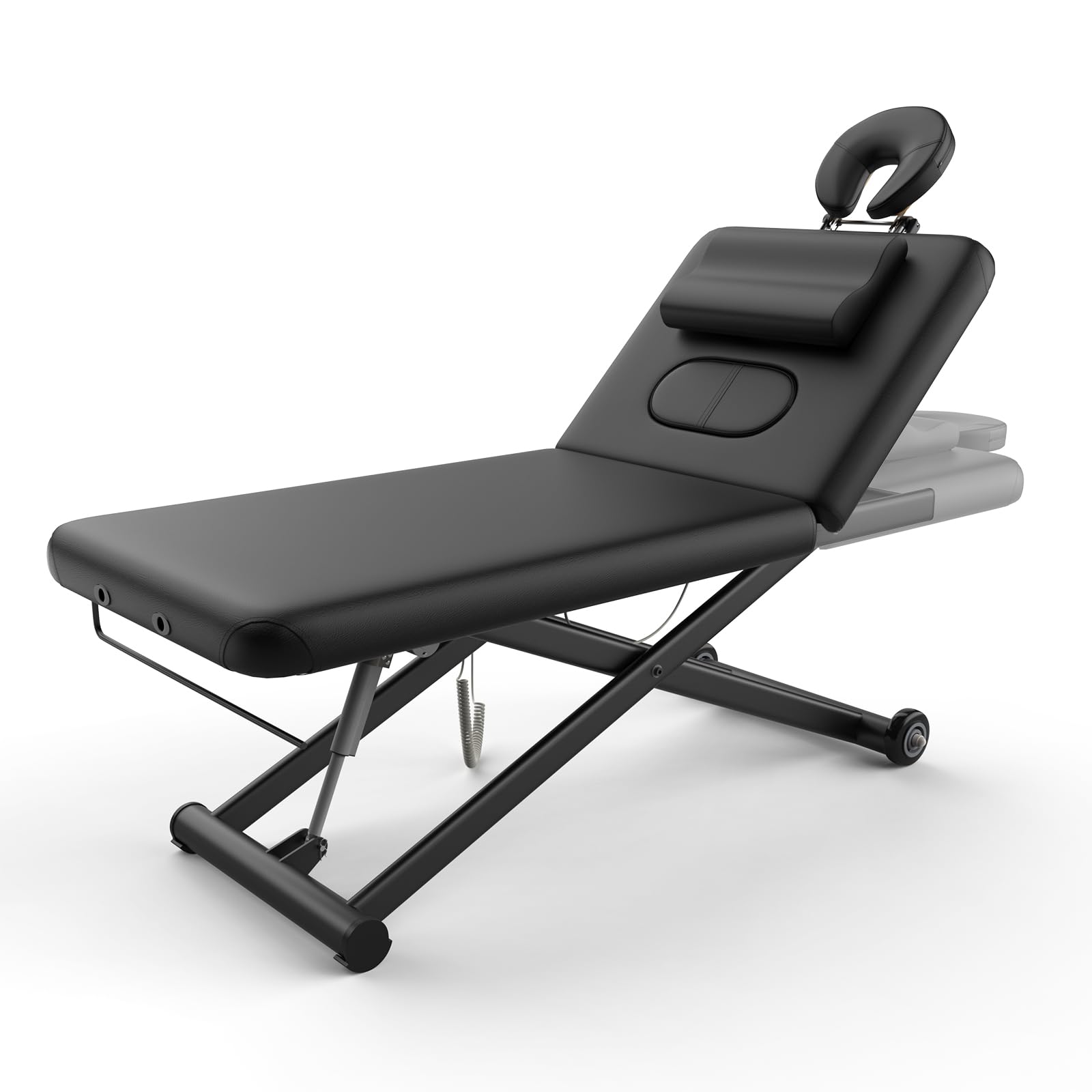 32" W x 75" L Electric Massage Table, Electric Massage Bed with Adjustable Height and Backrest for Treatment, Physical Therapy and Spa Facial Bed, 2