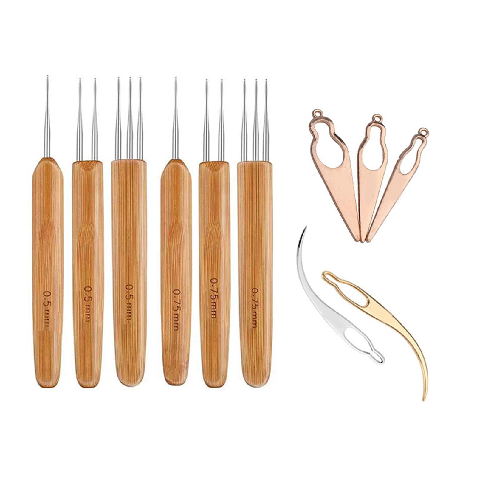 Crochet Hooks Crochet Needle 1 Hook, 2 Hooks, 3 Needle for Braid Craft Braiding Tools