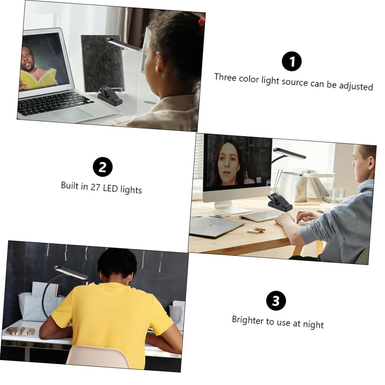 VINTORKY Clip on Reading Lamp 27 Led Lights Dimmable Music Stand Light for Piano Score and Study