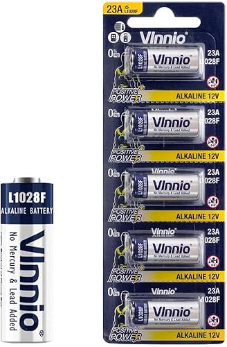 Kitstar Batería alcalina A23/23A de 12 V para control remoto, sin mercurio, plomo y cadmio añadido, potencia positiva, 5 unidades (paquete de 1)