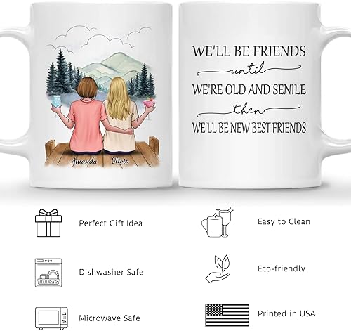 Miniatura 59 de Gossby Taza de café personalizada para mejor amiga, regalo personalizado para mejor amiga con diseño, nombre, Navidad, cumpleaños, regalo de amistad