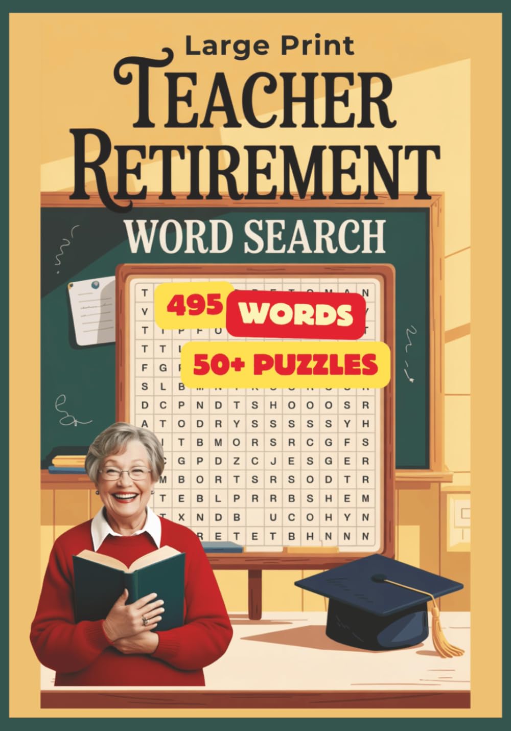 Teacher Retirement Word Search: Teacher Retirement gift | Fun Things to Do In Retirement | 7 x 10