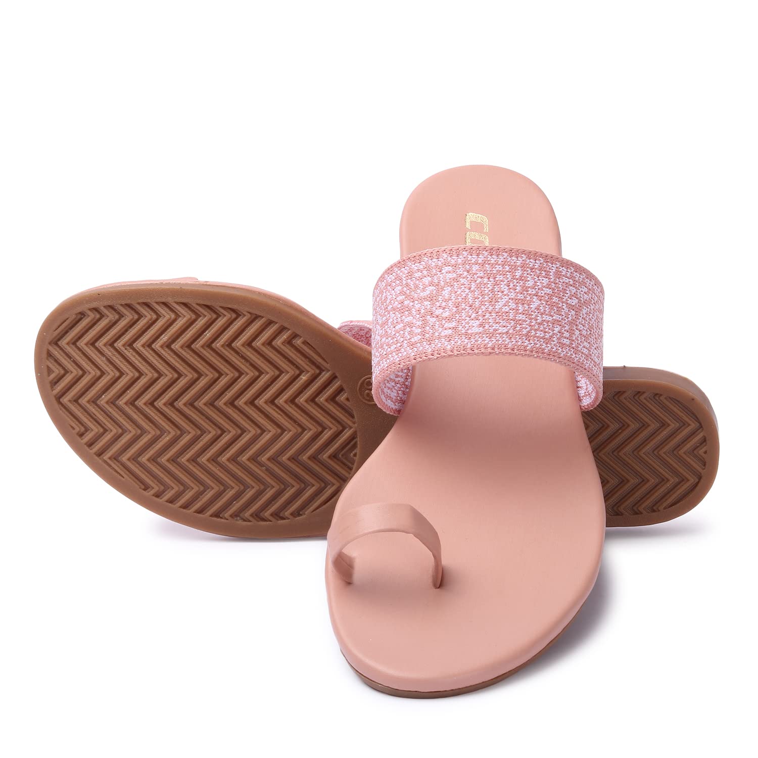 KKF Footwear Womens Fashionable Slipper Kolhapuri Design Flat Sandals, Chappals for Party & Occasions (Peach) (B0CPF3LC8T) Amazon Price History, Amazon Price Tracker