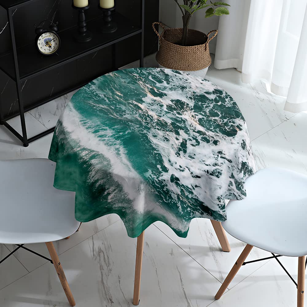 Manteles Redondo Antimanchas, Morbuy Impermeables Mantel De Mesa Lavable, 3D Mandala Impresión Manteles Redondo Poliéster Para