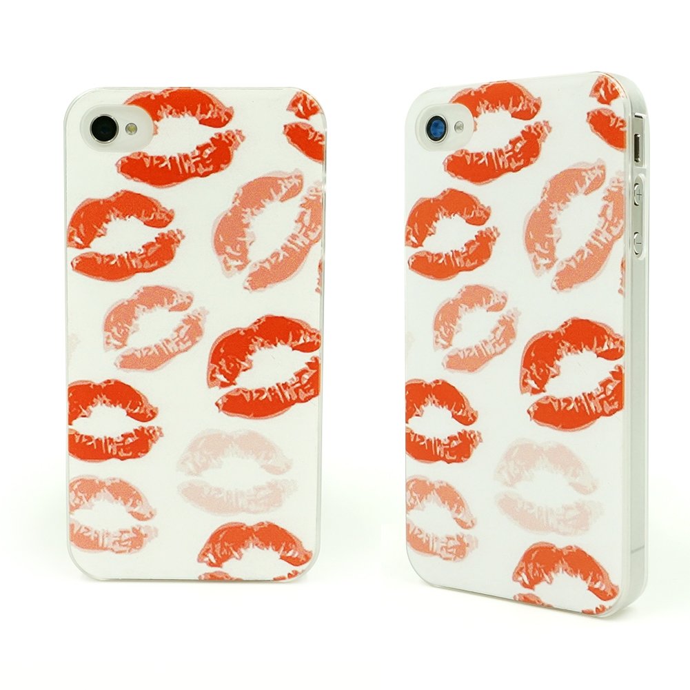 New Stylish Personalized Hot Painted Pattern Hard Back Case for iPhone 4 4S Case Protective Cover Skin Shell Pouch Wallet With (Lips Mouth Kiss)