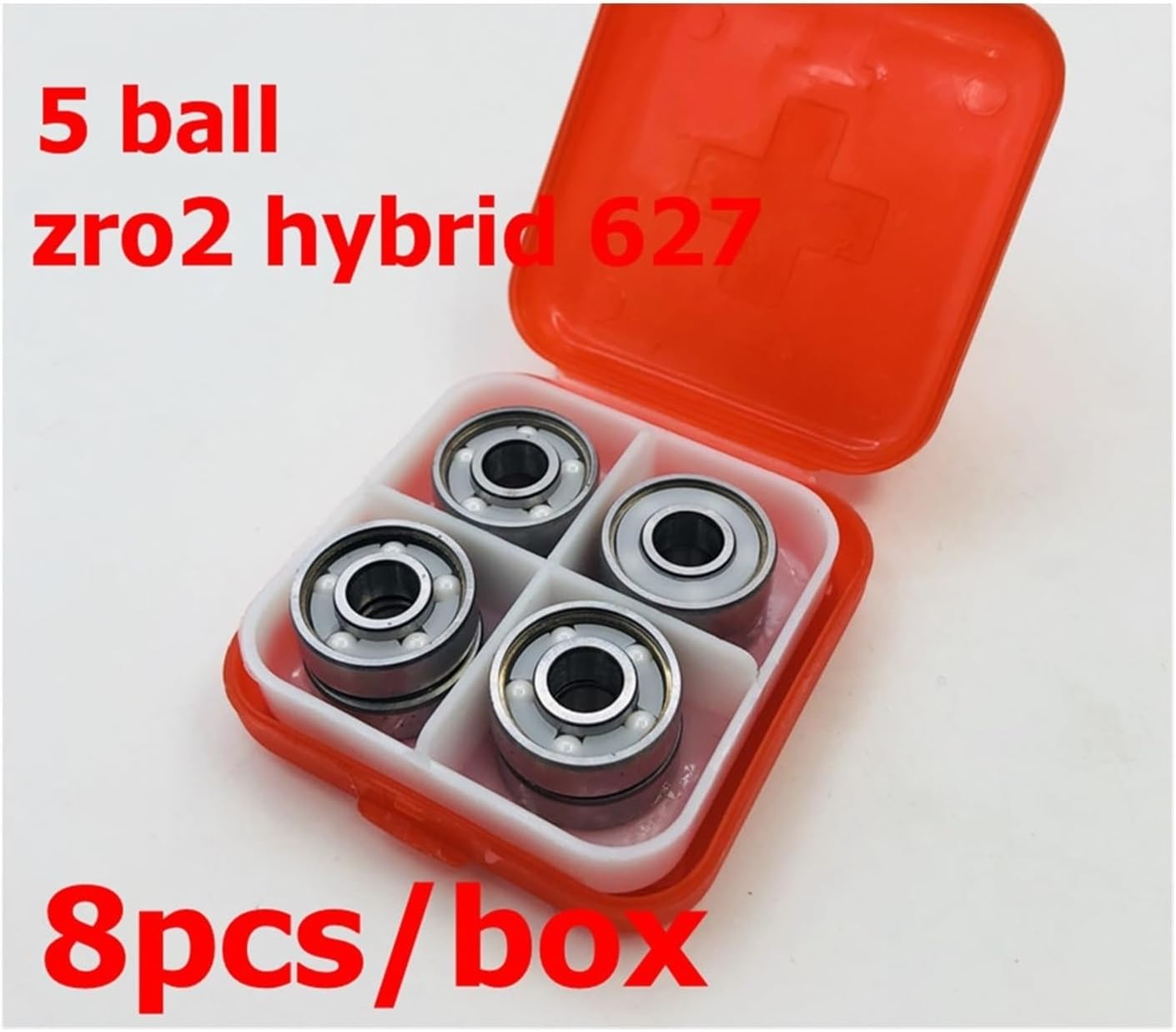 627RS Zro2 5 Balls Bearings 7x7x22mm Upgrade Ceramic Quad Skates Ball Bearing for Artistic Roller Quad Hockey Skate 627(8 pcs 5 Balls Zro2)