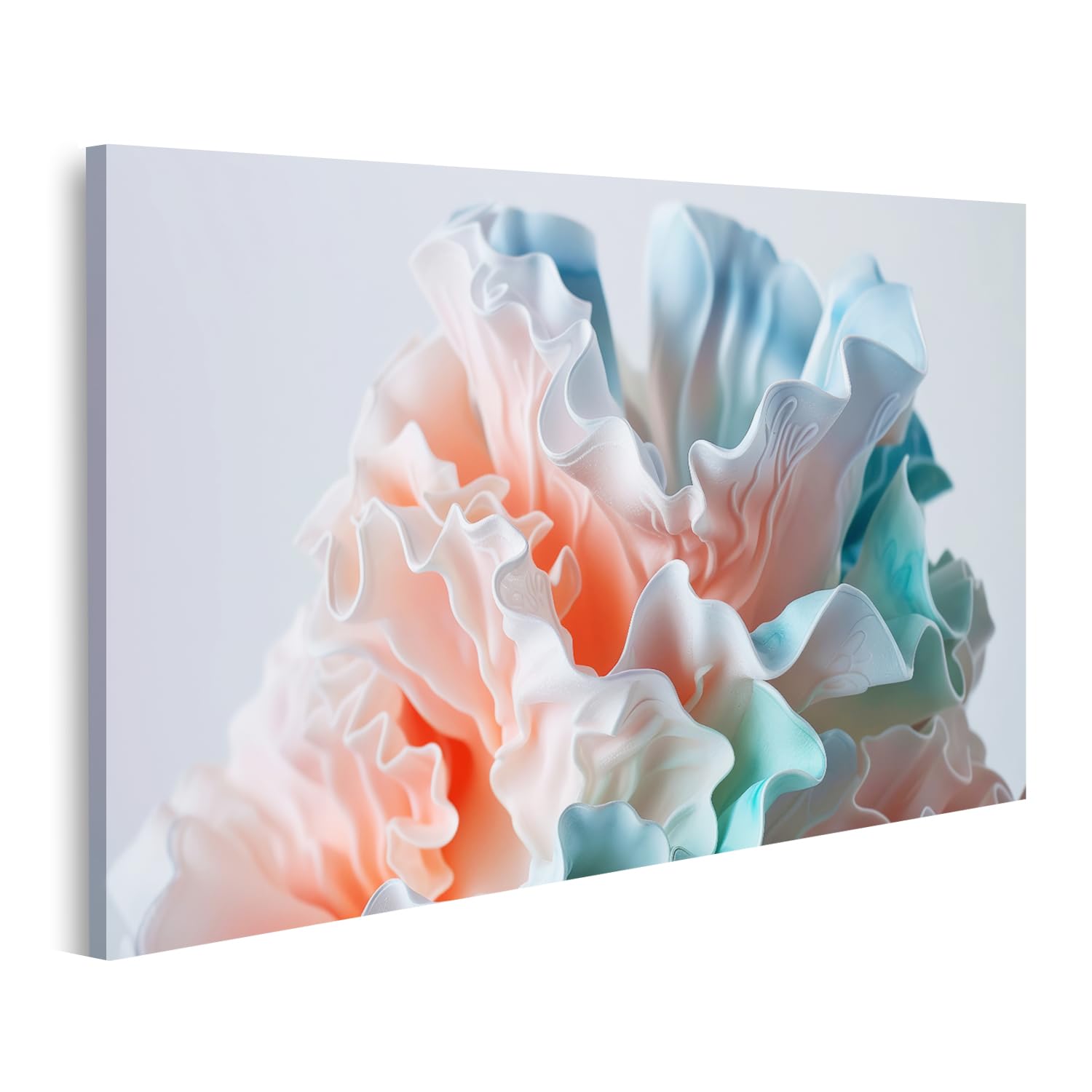 Tableau sur toile abstrait au design de fleurs sculptées haut de gamme pour grand salon