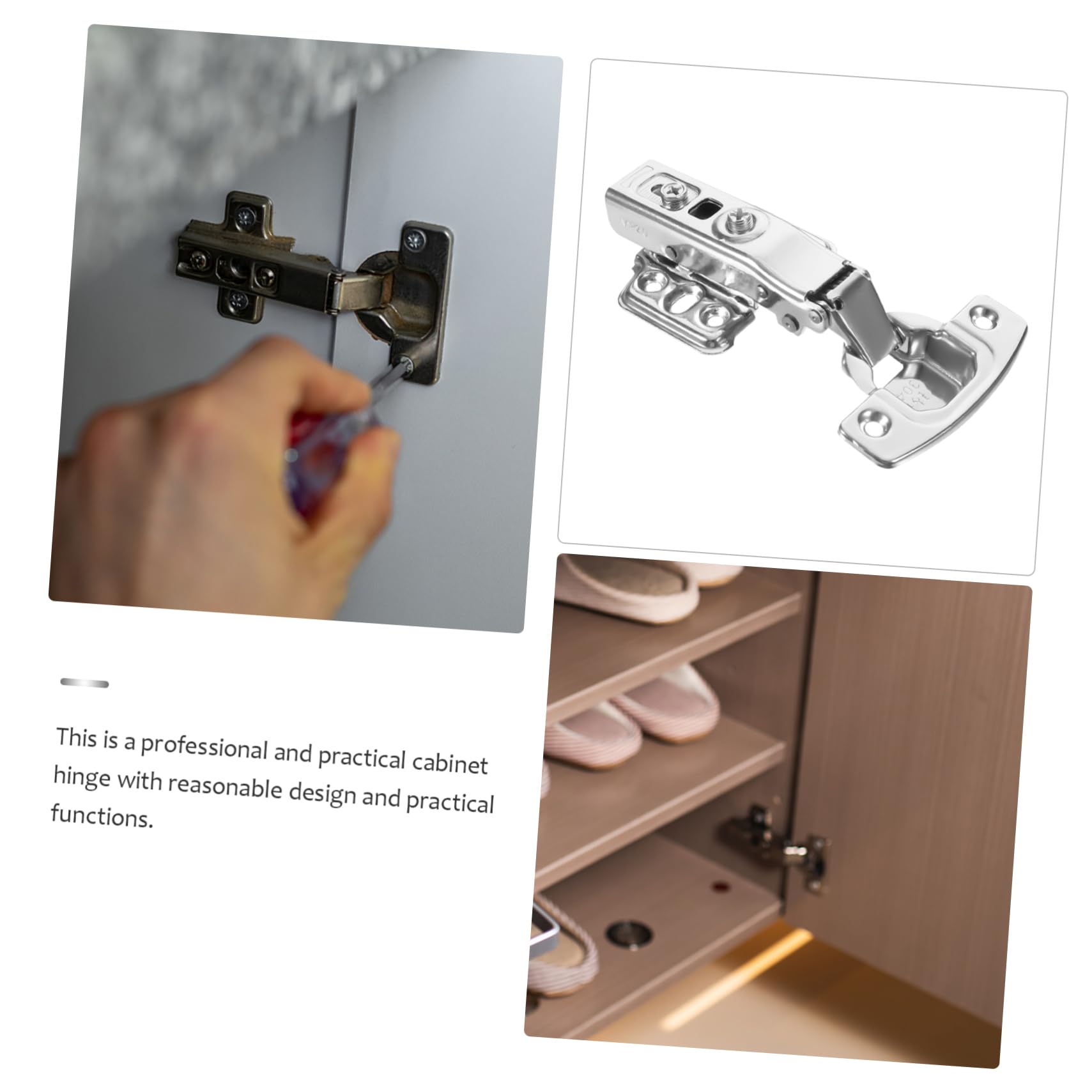 Cerniere in Acciaio Inox Argento 12 Pezzi per Ante