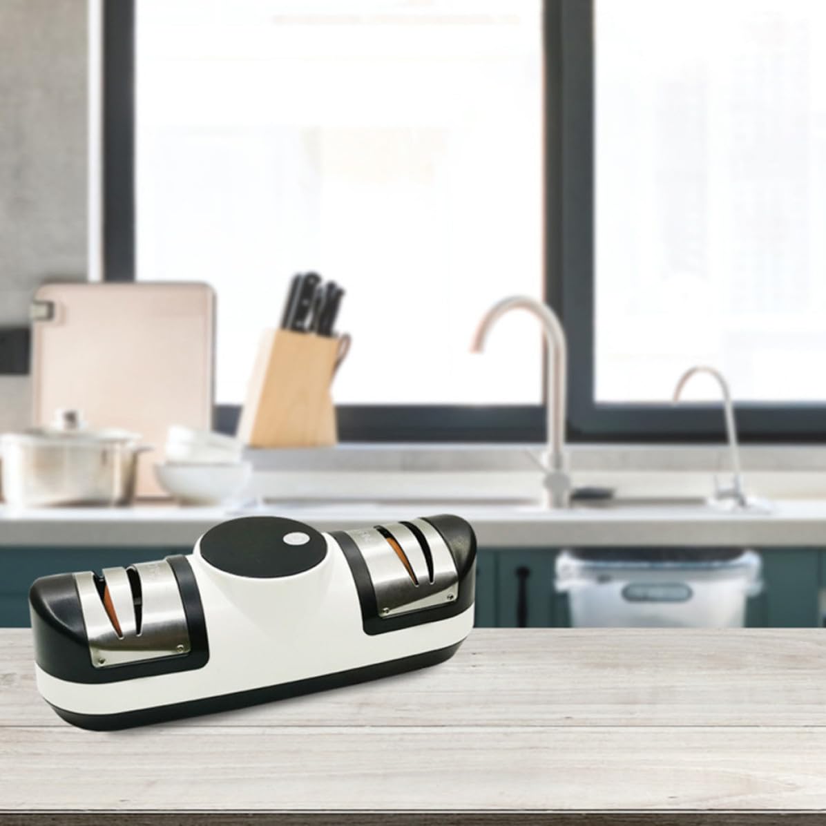ibasenice Affilacoltelli Elettrico Usb, Affila-coltelli Rapido in Acciaio Inossidabile, 1800mah, per Coltelli da Cucina