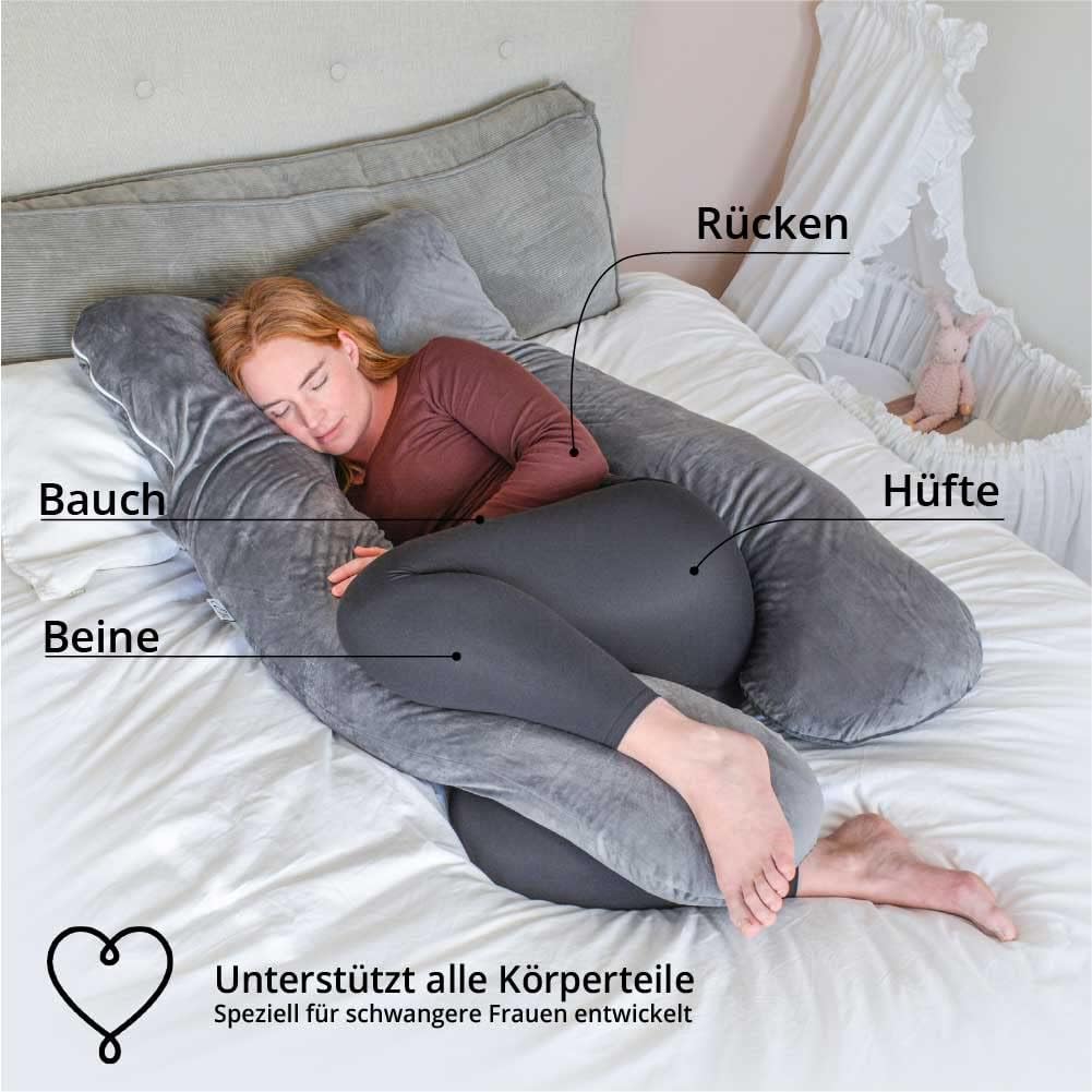 Ella Zwangerschapskussen XXL U-Vorm - Zijslaapkussen - Lichaamskussen