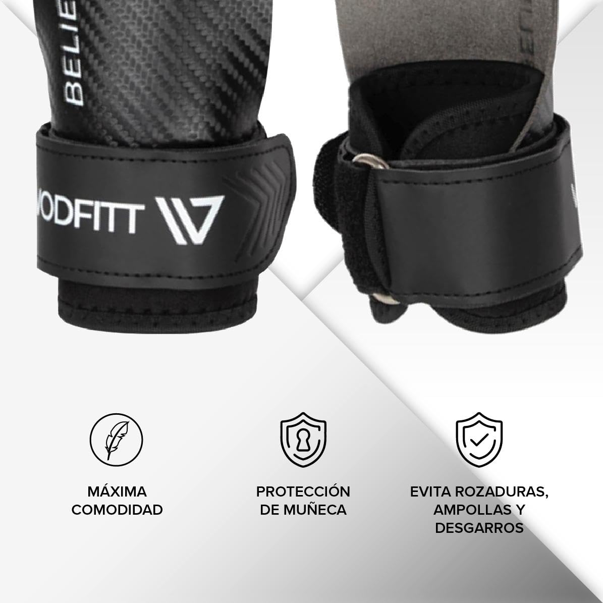 Strada per Crossfit | Grips senza fori in fibra di carbonio | Guanti da palestra uomo e donna | Protezione delle mani | Design ergonomico Polsiere Crossfit Guanti da palestra Cross donna